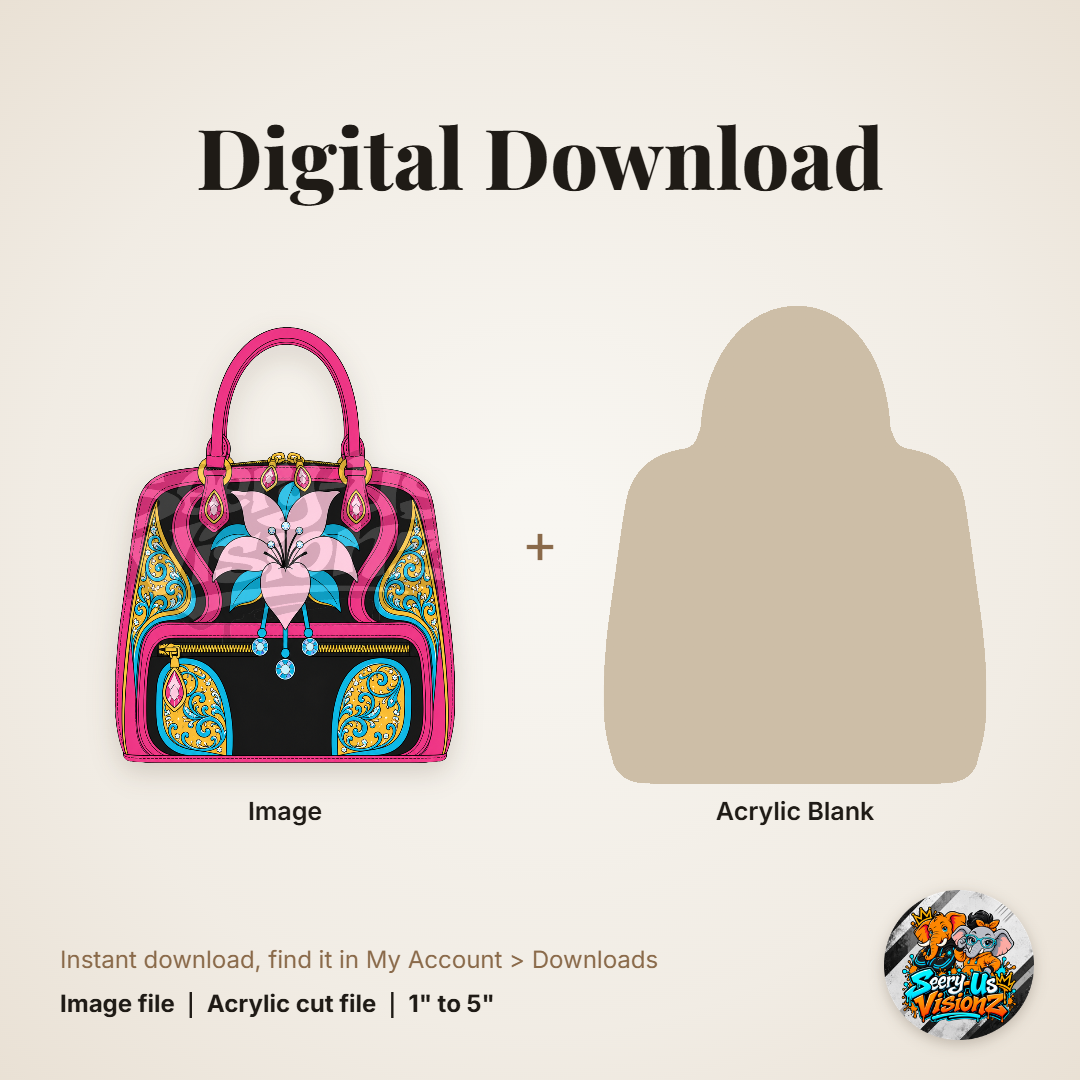 Lily Princess Handbag acrylic blank and digital download