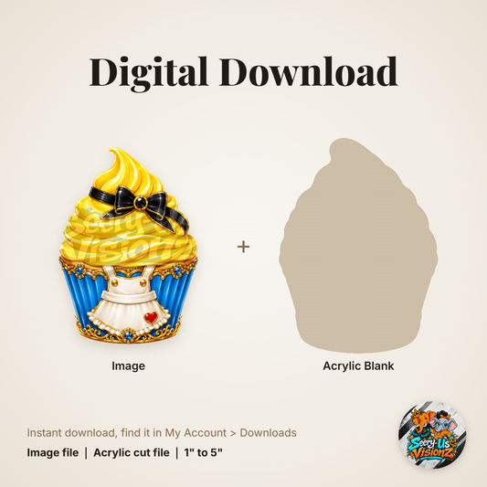 Wonderland Apron Cupcake acrylic blank and digital download