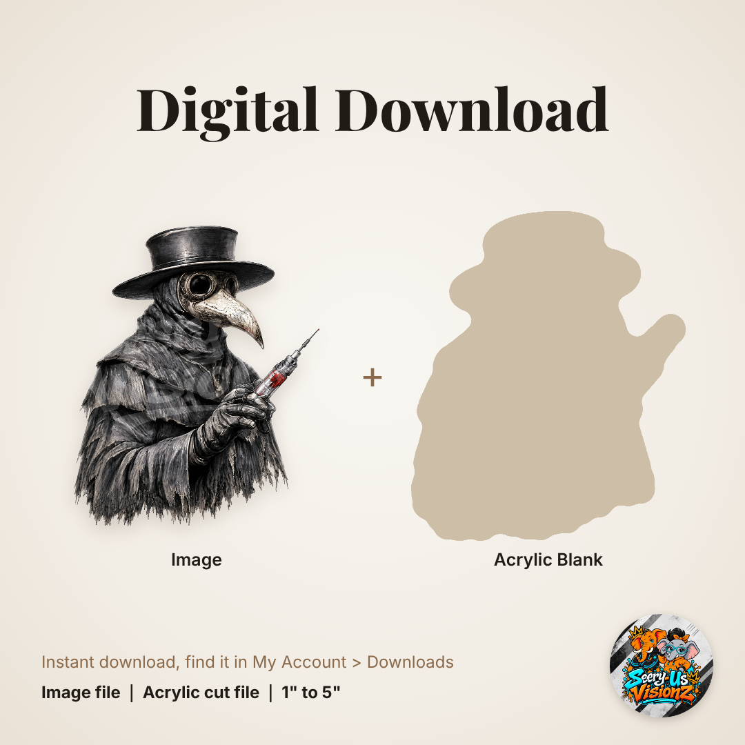 Plague Doctor With Syringe acrylic blank and digital download