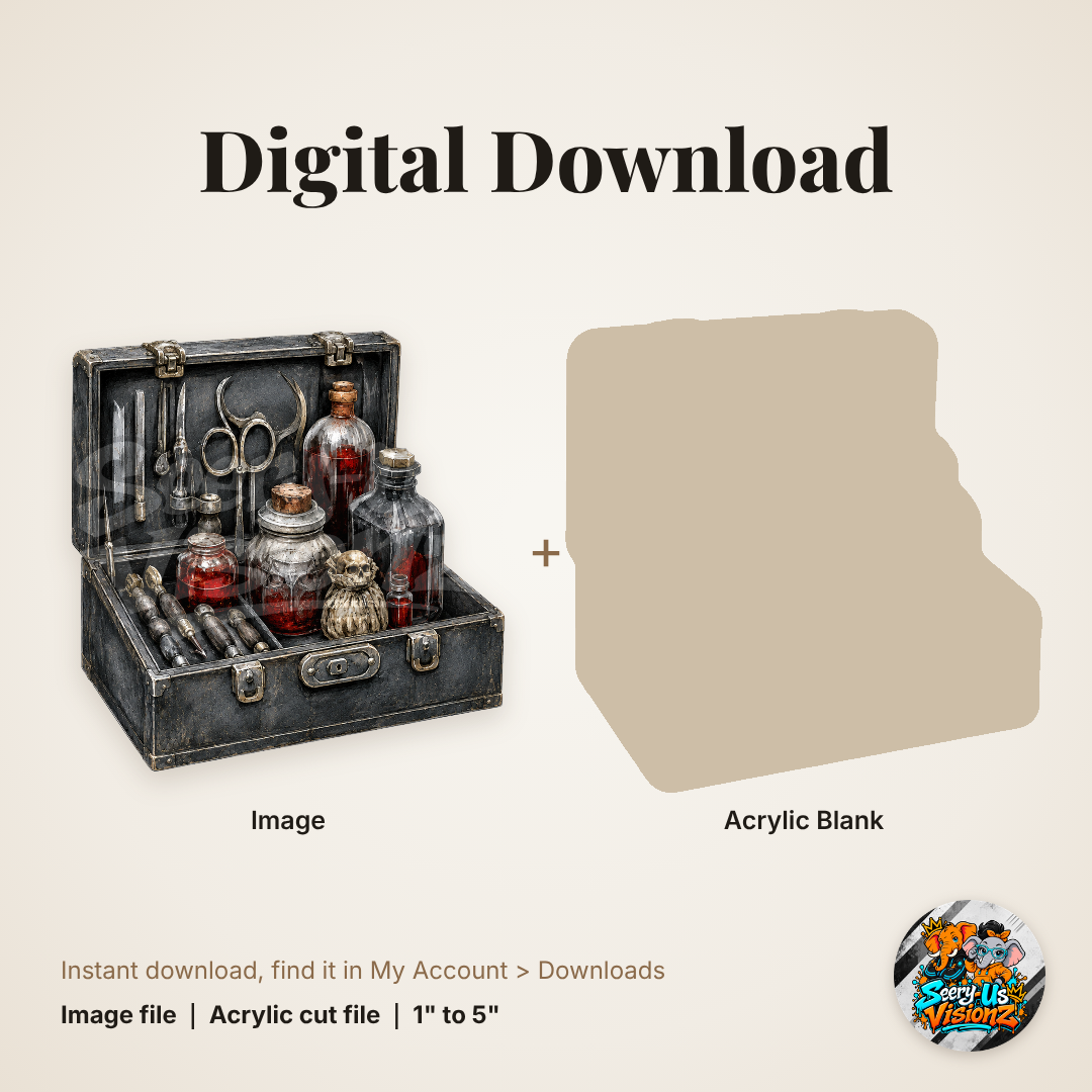 Vintage Surgeon Kit Box acrylic blank and digital download