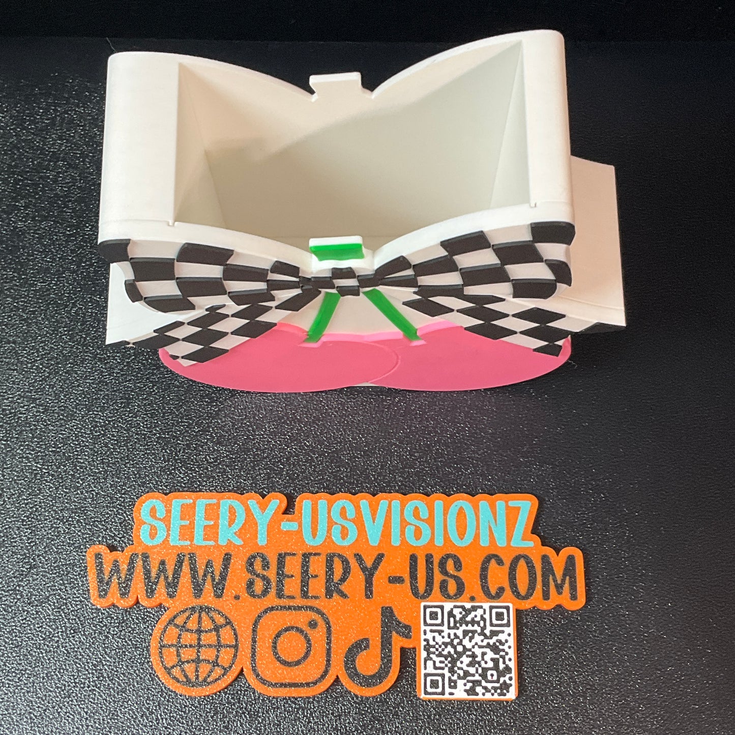 Checkered Cherry Pen Holder