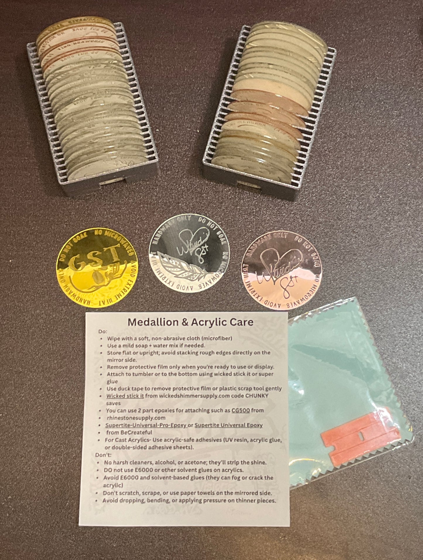 WENDI GST 50 - PACK- Acrylic Branding Medallions