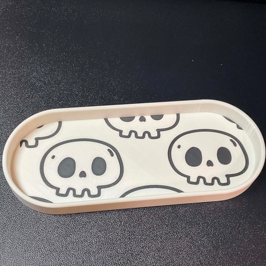 Skull Oblong Trinket & Bead Tray 3D Printed