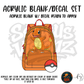 Orange Buddy Backpack themed acrylic blank with hole at top, multipurpose crafting shape
