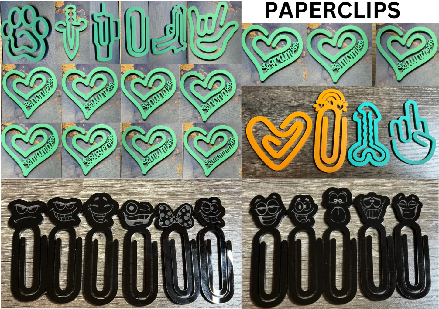 Jumbo Paperclip Blanks-  Sublimation Acrylic- 5 Pack