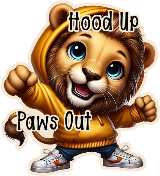 Hood Up Paws Out- Custom Cut w/ Digital Download- 5 Pack