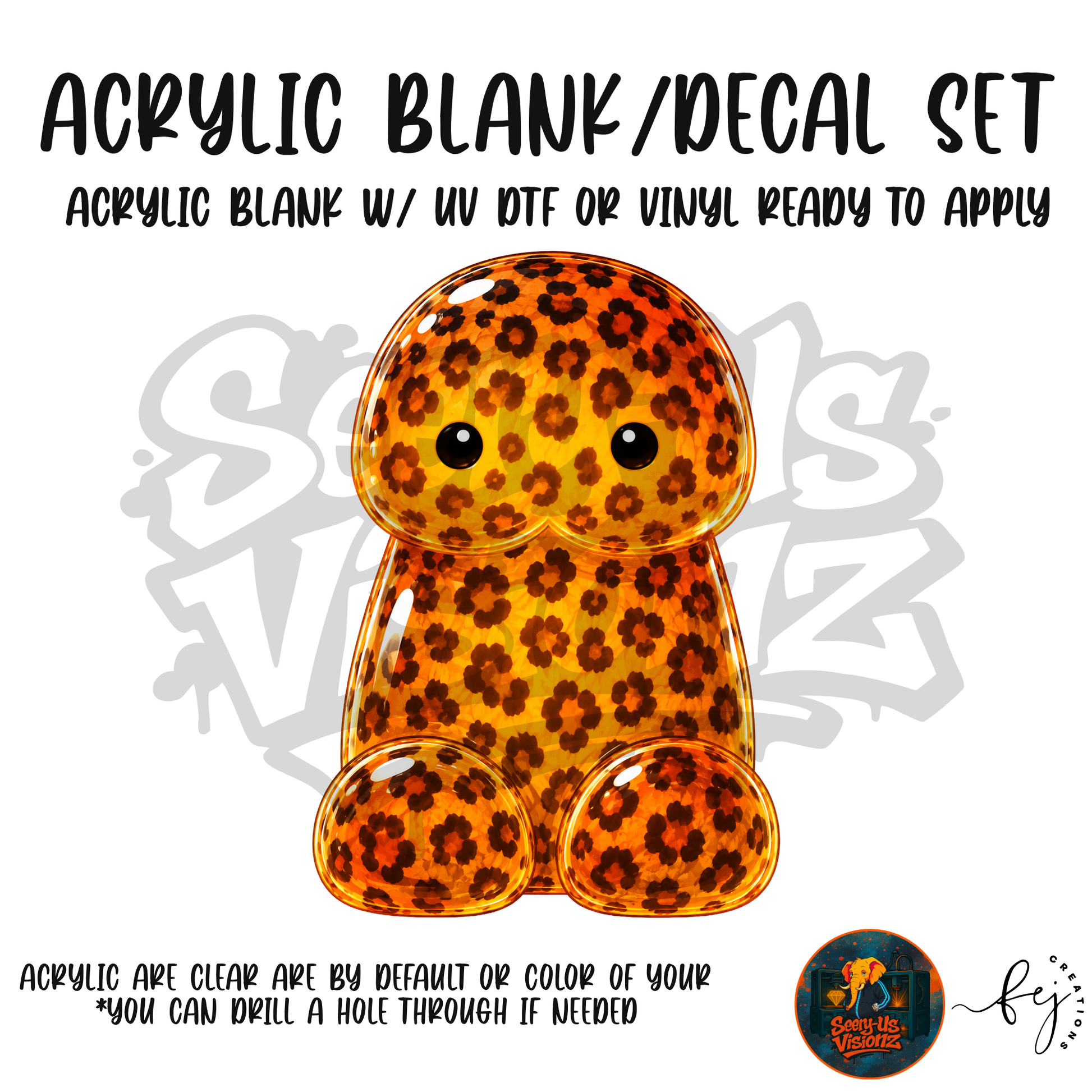 Leopard Jelly acrylic blank and decal kit