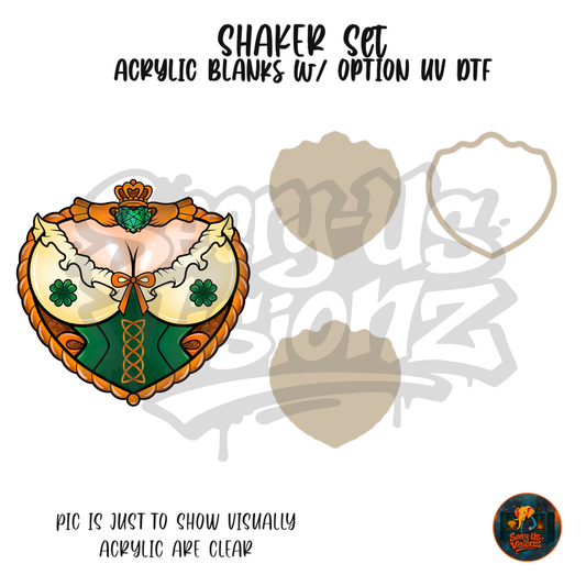 Claddagh Corset Heart shaker set acrylic blanks