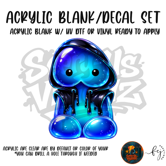 Midnight Drip Jelly acrylic blank and decal kit