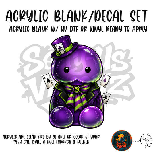 Purple Magician Jelly acrylic blank and decal kit