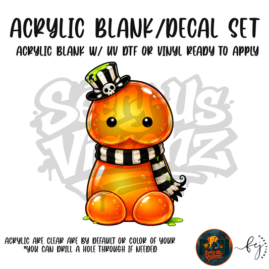 Skull Top Hat Jelly acrylic blank and decal kit