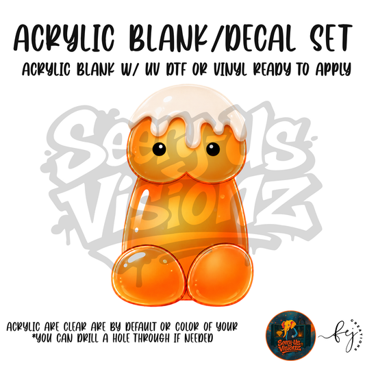 Creamsicle Drip Jelly acrylic blank and decal kit