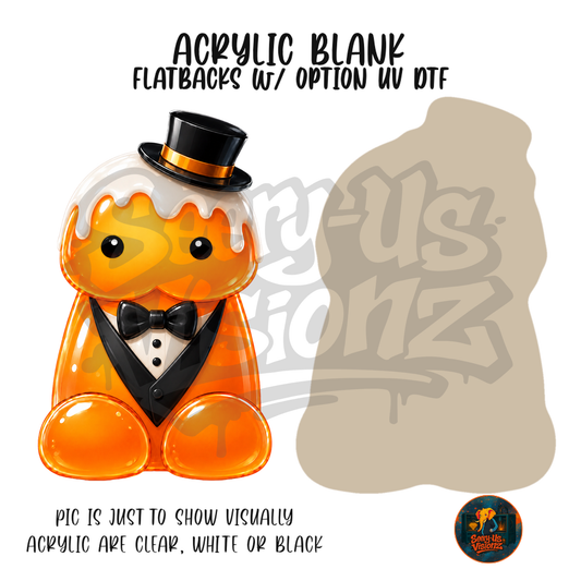 Creamsicle Tuxedo Jelly acrylic blank, Acrylic & UV DTF Print