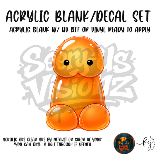 Classic Orange Jelly acrylic blank and decal kit