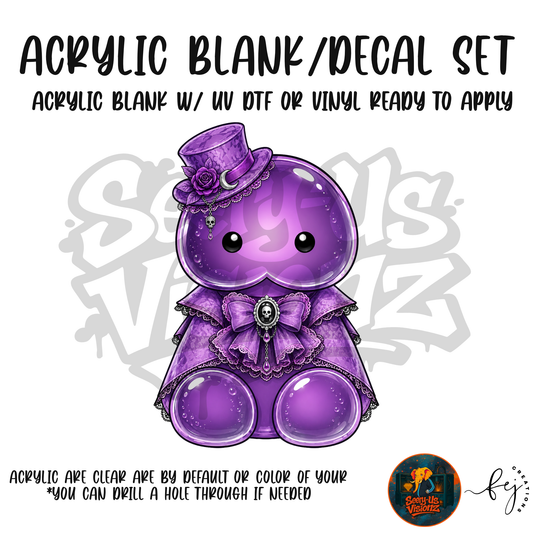 Purple Gothic Lace Jelly acrylic blank and decal kit