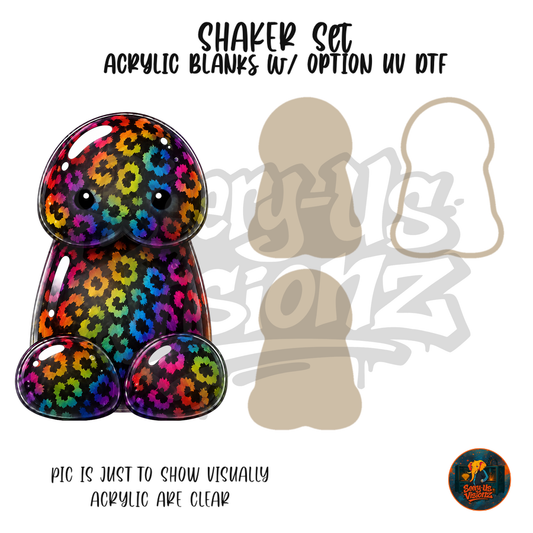 Neon Leopard Jelly shaker set acrylic blanks