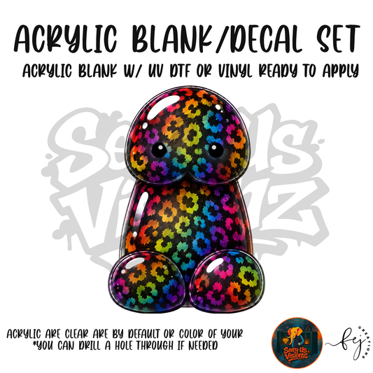 Neon Leopard Jelly acrylic blank and decal kit