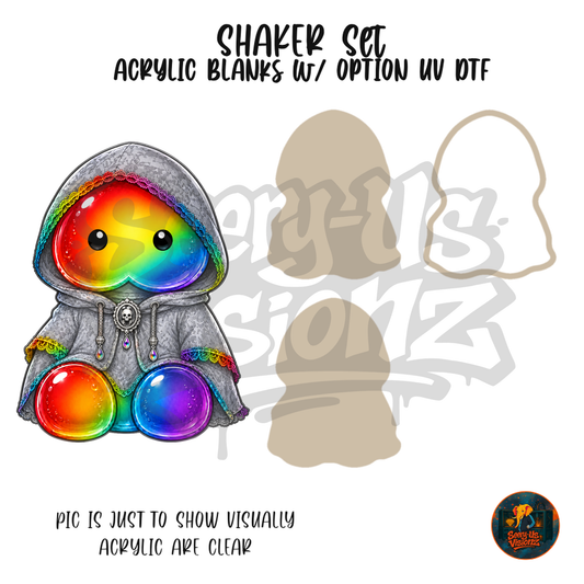 Rainbow Hoodie Skull Charm Jelly shaker set acrylic blanks