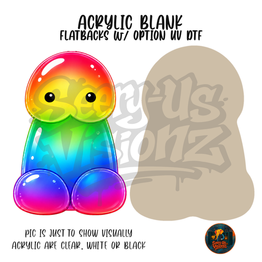 Classic Rainbow Jelly acrylic blank, Acrylic & UV DTF Print