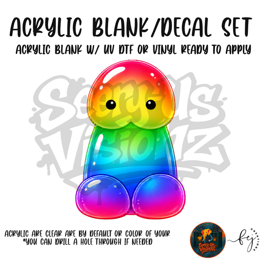Classic Rainbow Jelly acrylic blank and decal kit