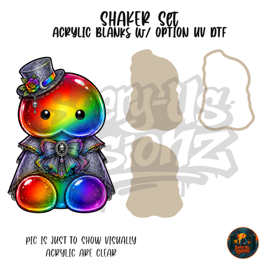 Rainbow Gothic Hat Jelly shaker set acrylic blanks