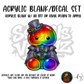 Rainbow Gothic Hat Jelly acrylic blank and decal kit