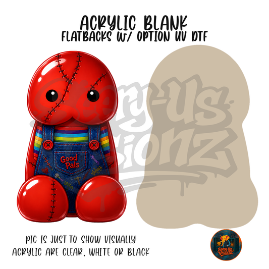 Stitched Overalls Jelly acrylic blank, Acrylic & UV DTF Print