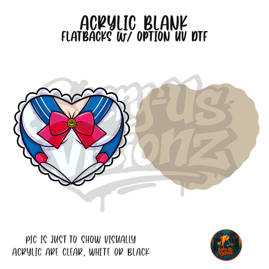 Sailor Heart Top acrylic blank, Acrylic & UV DTF Print