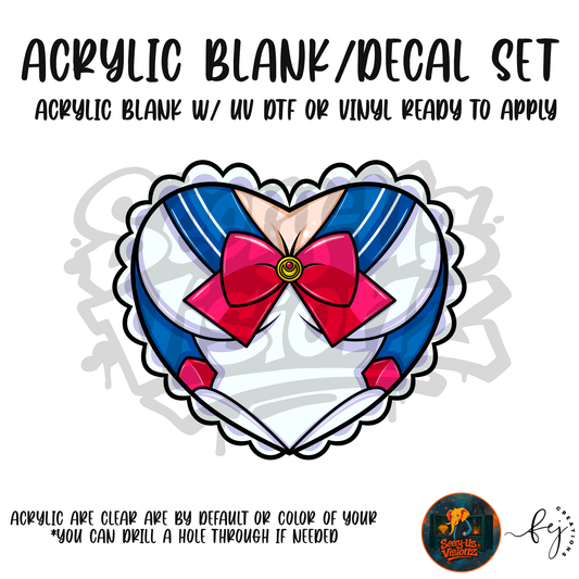 Sailor Heart Top acrylic blank and decal kit