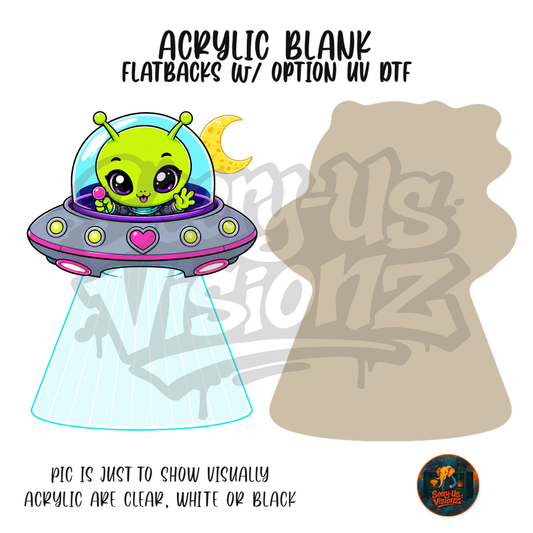 UFO Alien acrylic blank, Acrylic & UV DTF Print