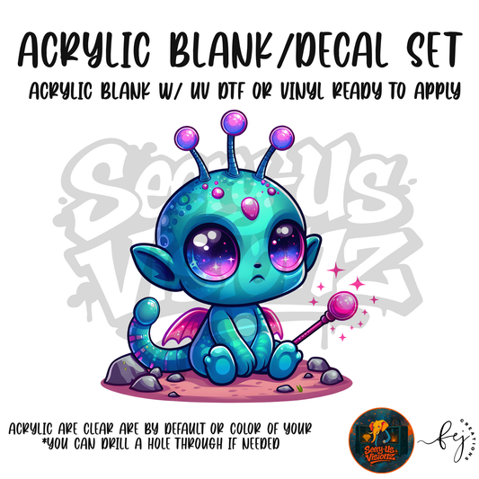 Star Wand Alien acrylic blank and decal kit