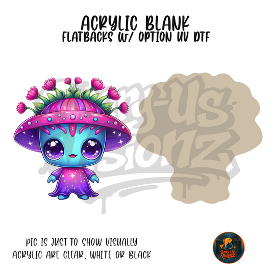 Mushroom Alien acrylic blank, Acrylic & UV DTF Print