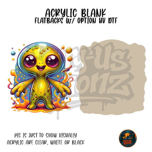 Golden Goo Alien acrylic blank, Acrylic & UV DTF Print