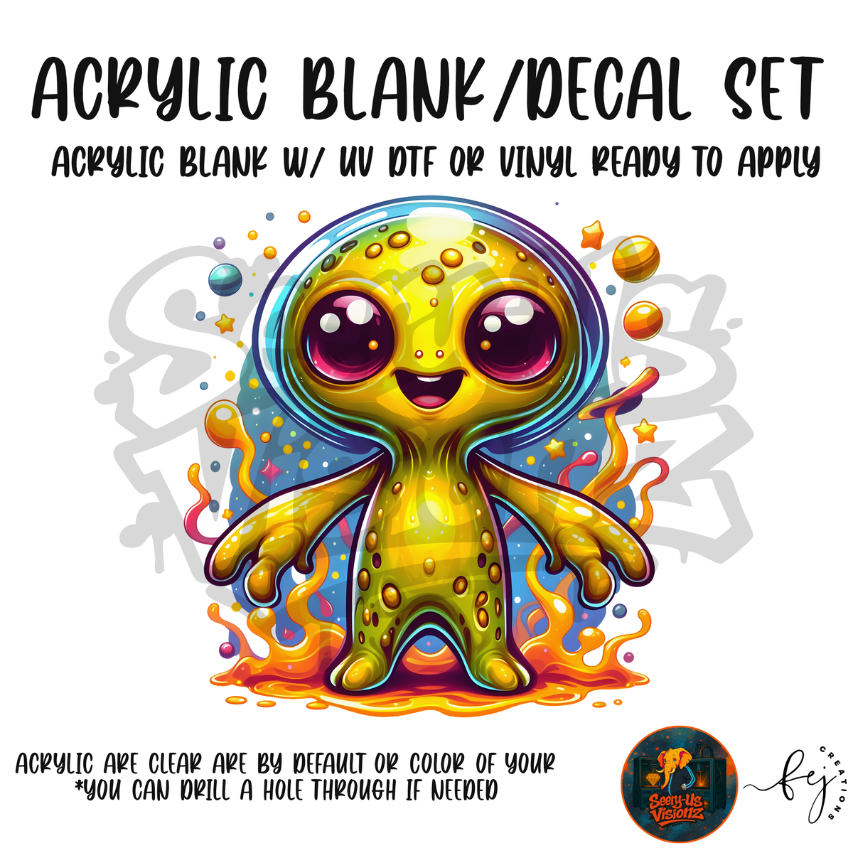 Golden Goo Alien acrylic blank and decal kit