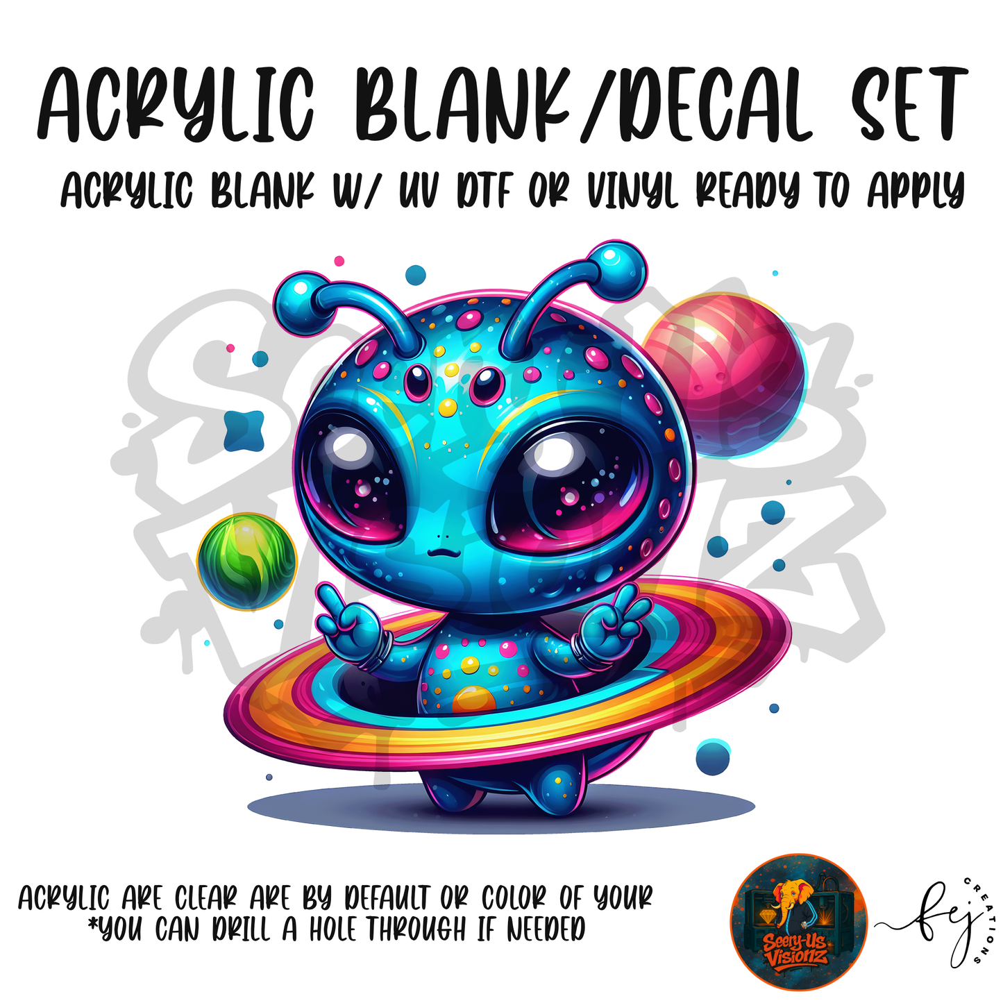 Saturn Ring Alien acrylic blank and decal kit