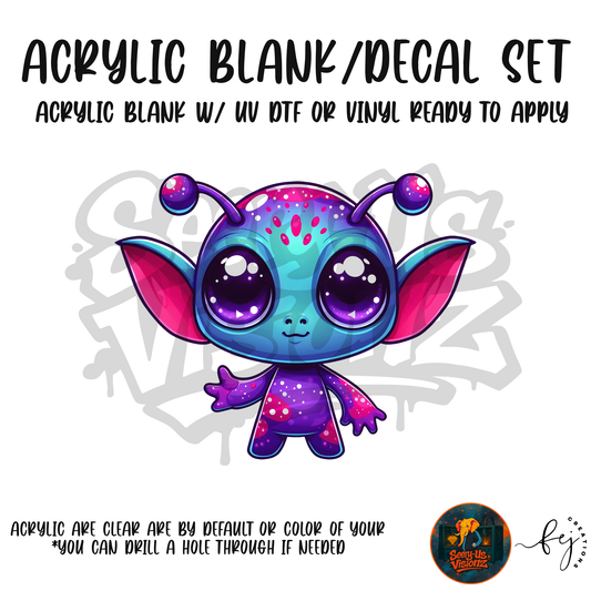 Big Ears Alien acrylic blank and decal kit