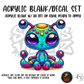 Tentacle Gem Alien acrylic blank and decal kit