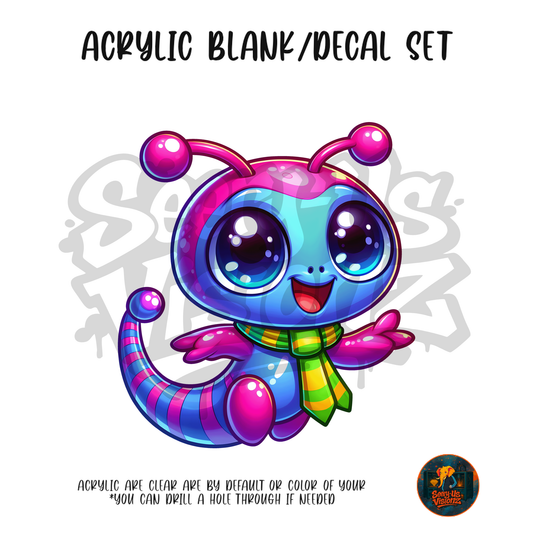 Scarf Striped Alien acrylic blank and UV DTF decal kit