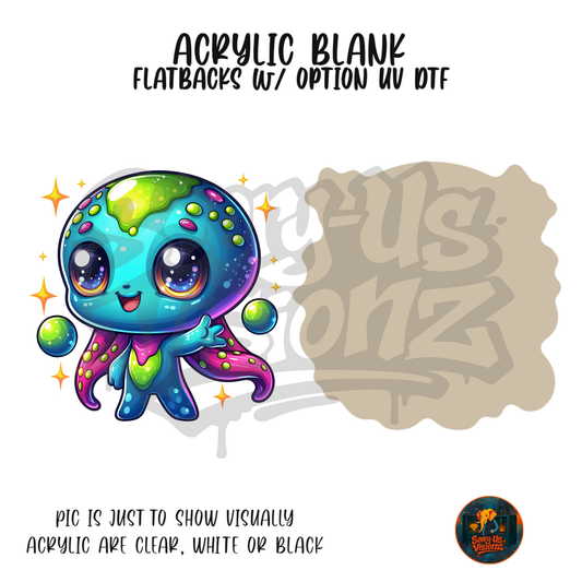 World Alien acrylic blank, Acrylic & UV DTF Print