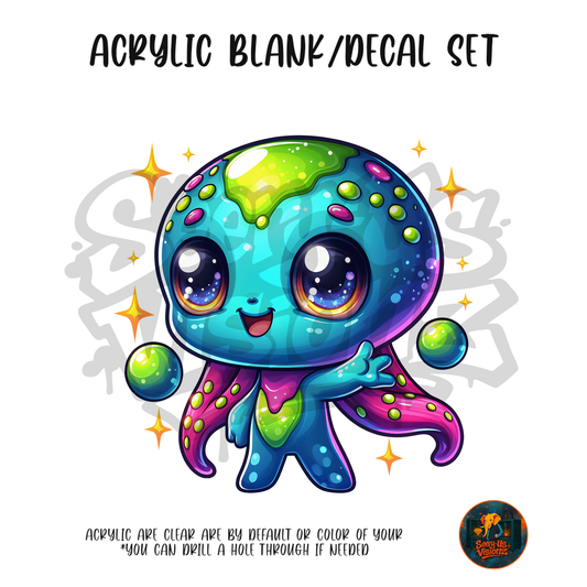 World Alien acrylic blank and UV DTF decal kit