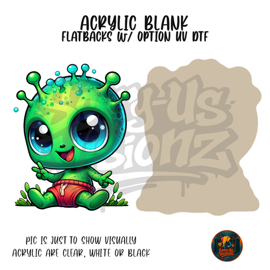 Green Alien Baby acrylic blank, Acrylic & UV DTF Print