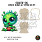 Green Alien Baby shaker set acrylic blanks