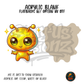 Golden Yellow Alien acrylic blank, Acrylic & UV DTF Print