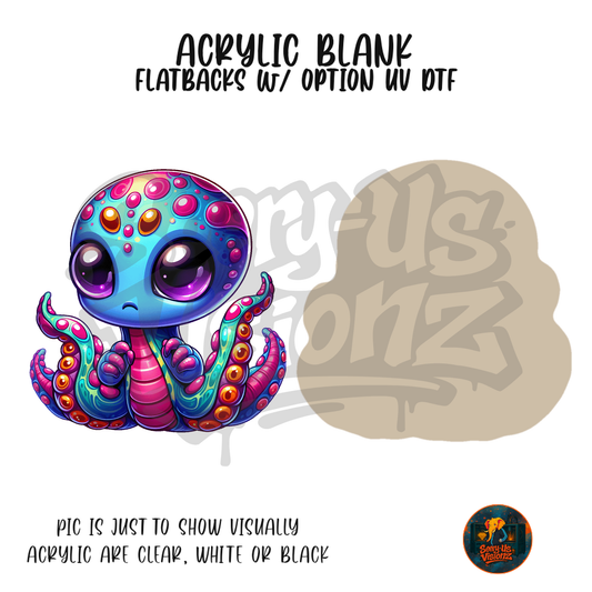 Blue Tentacle Alien acrylic blank, Acrylic & UV DTF Print