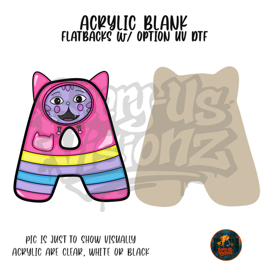 Letter A Cat Hoodie acrylic blank, Acrylic & UV DTF Print