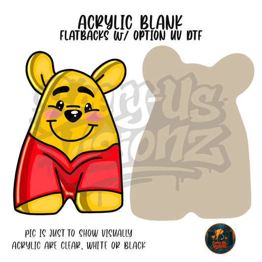 Letter A Honey Bear acrylic blank, Acrylic & UV DTF Print