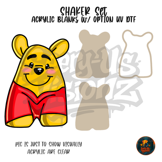 Letter A Honey Bear shaker set acrylic blanks