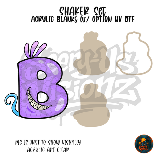 Letter B Purple Grin shaker set acrylic blanks