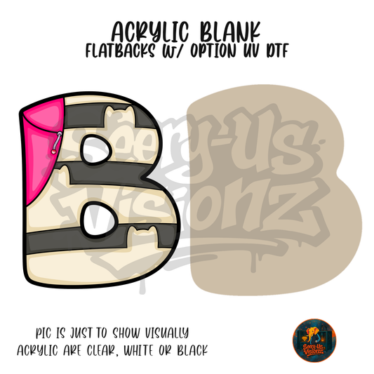 Letter B Striped acrylic blank, Acrylic & UV DTF Print