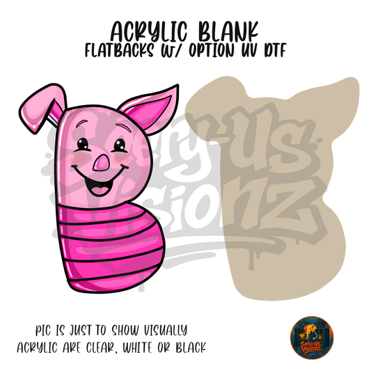 Letter B Pig acrylic blank, Acrylic & UV DTF Print